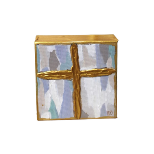 Blue and Gold Cross Block