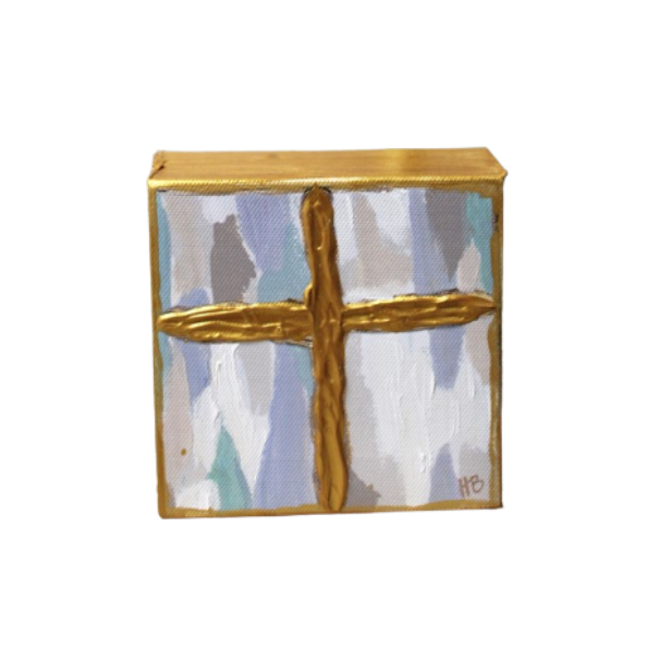 Blue and Gold Cross Block
