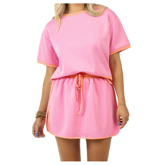 "Monogram Me" Pink/Orange Scuba Set