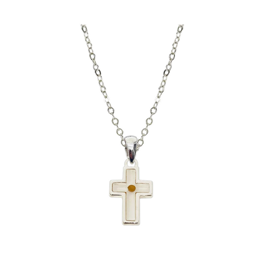 Mustard Seed Cross Necklace