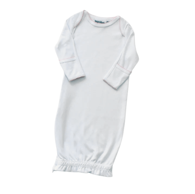 Picot Trim Infant Gown - Pink