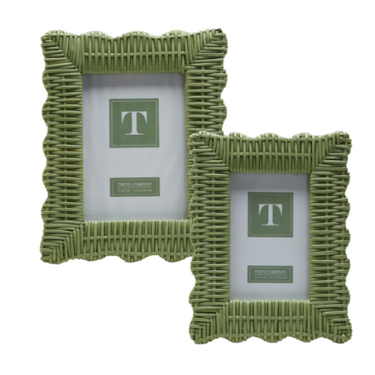 Green Wicker Picture Frames