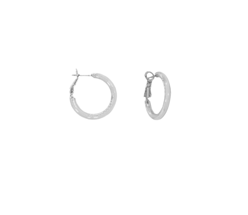 Silver Birthstone Hoop Earrings