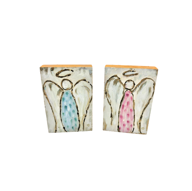 Pastel Angel Wood Block
