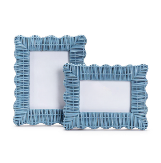 Blue Wicker Picture Frames