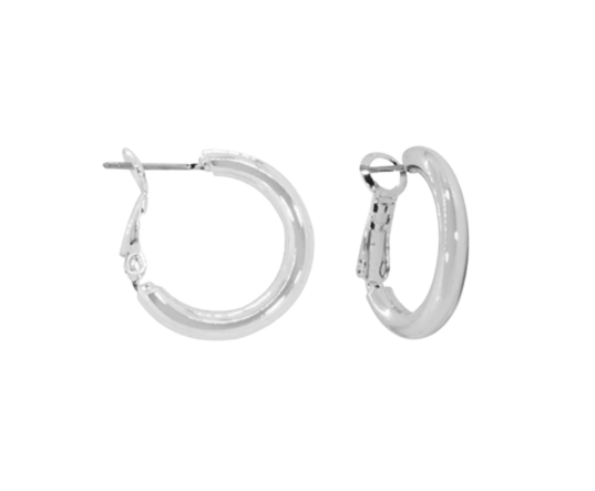 Silver Birthstone Hoop Earrings