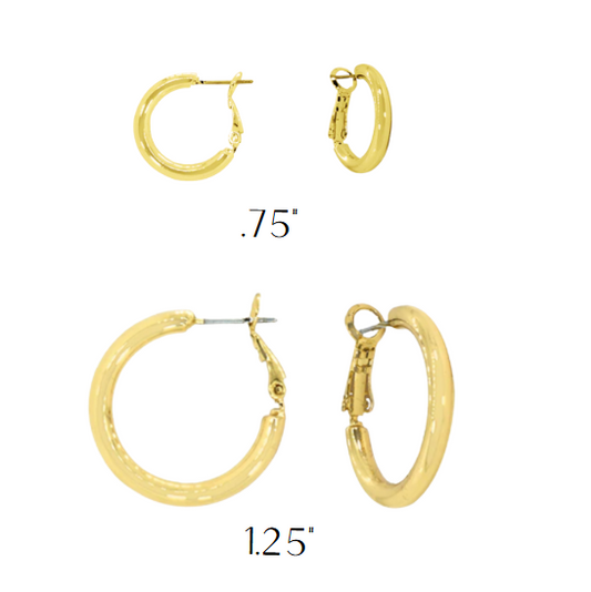 Gold Birthstone Hoop Earrings