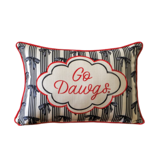 Go Dawgs Bow Pillow