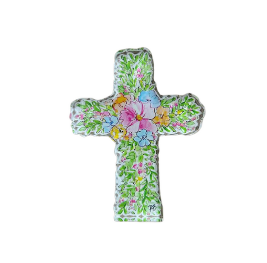 Acrylic Floral Cross