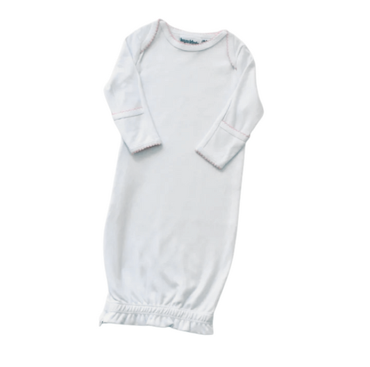 Picot Trim Infant Gown - Pink