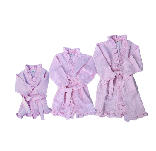 Kids Pink Ruffle Robe