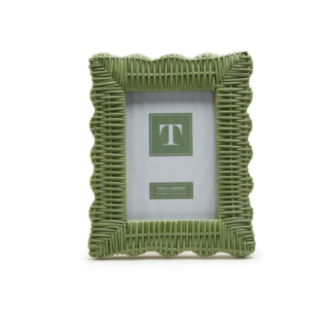Green Wicker Picture Frames