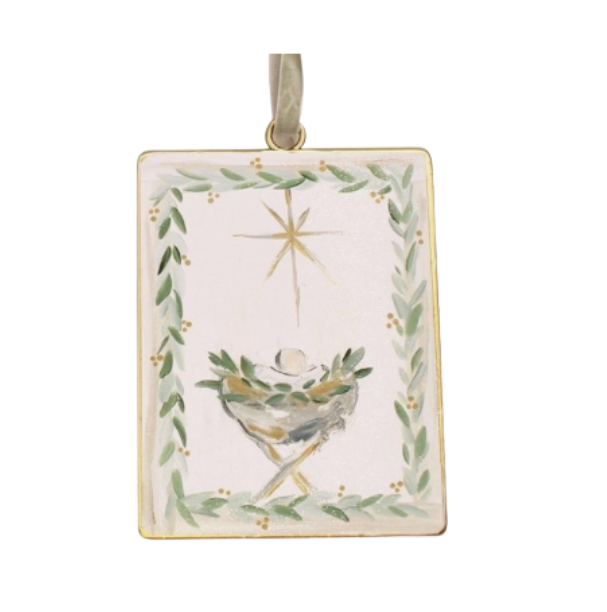 Metal Manger Ornament