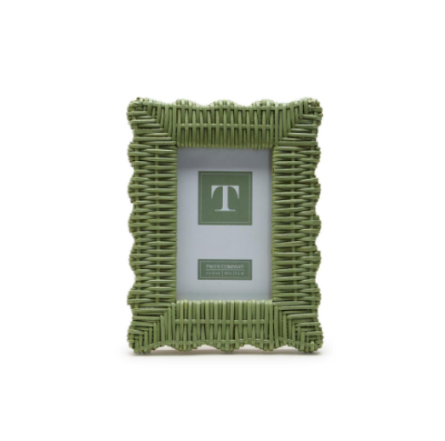 Green Wicker Picture Frames