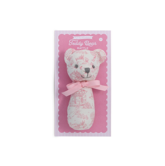 Toile Teddy Bear Rattle